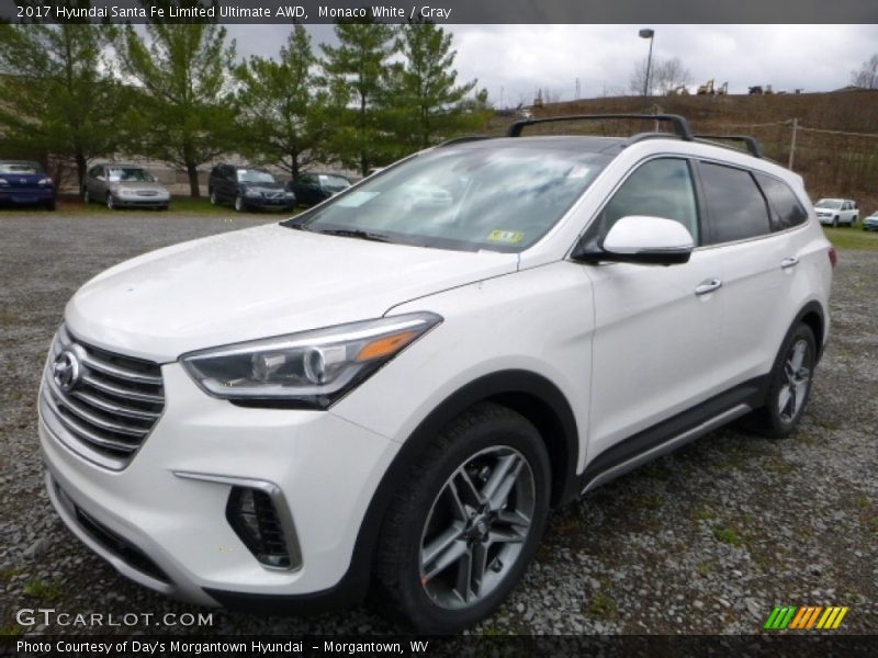 Monaco White / Gray 2017 Hyundai Santa Fe Limited Ultimate AWD