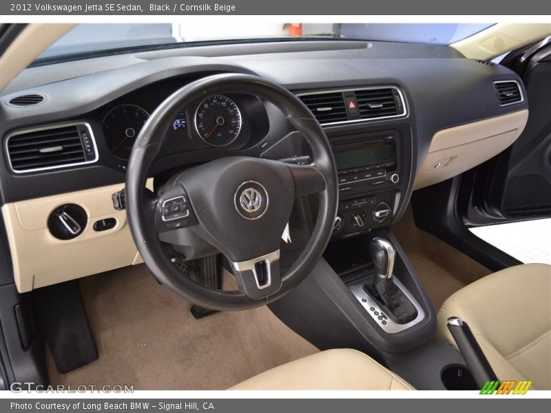 Black / Cornsilk Beige 2012 Volkswagen Jetta SE Sedan
