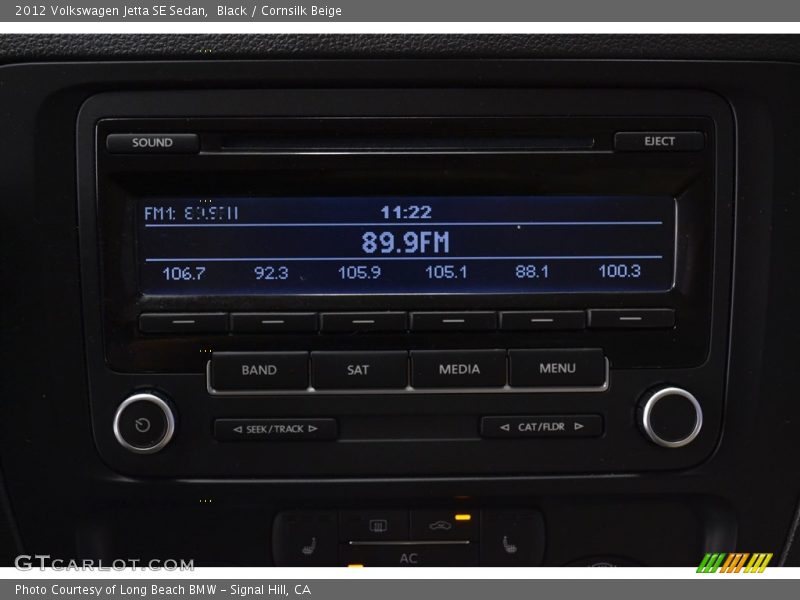 Black / Cornsilk Beige 2012 Volkswagen Jetta SE Sedan