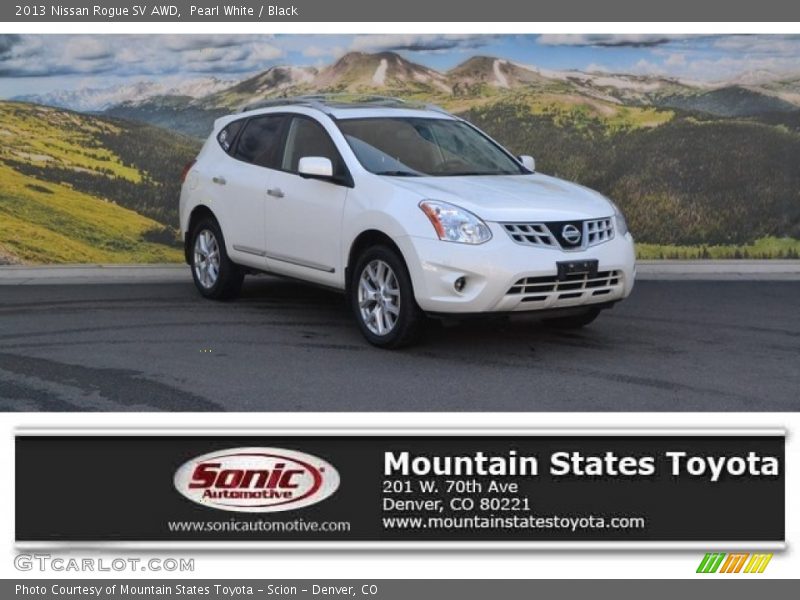Pearl White / Black 2013 Nissan Rogue SV AWD