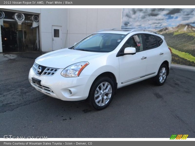 Pearl White / Black 2013 Nissan Rogue SV AWD