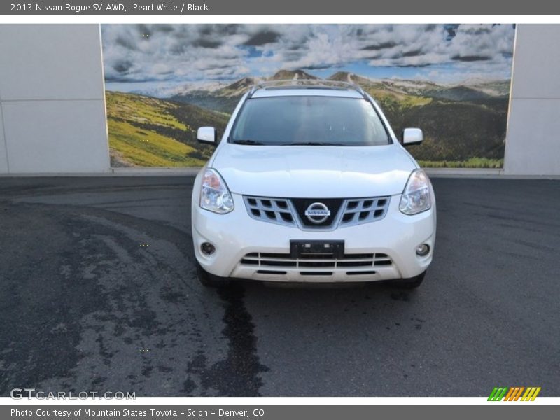 Pearl White / Black 2013 Nissan Rogue SV AWD