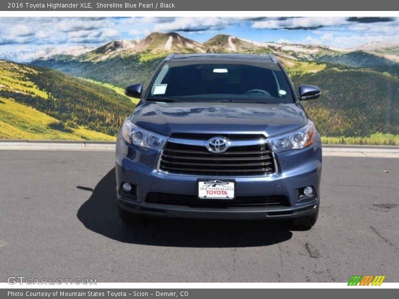 Shoreline Blue Pearl / Black 2016 Toyota Highlander XLE