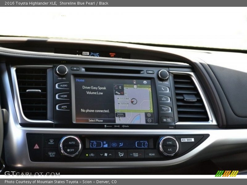 Shoreline Blue Pearl / Black 2016 Toyota Highlander XLE