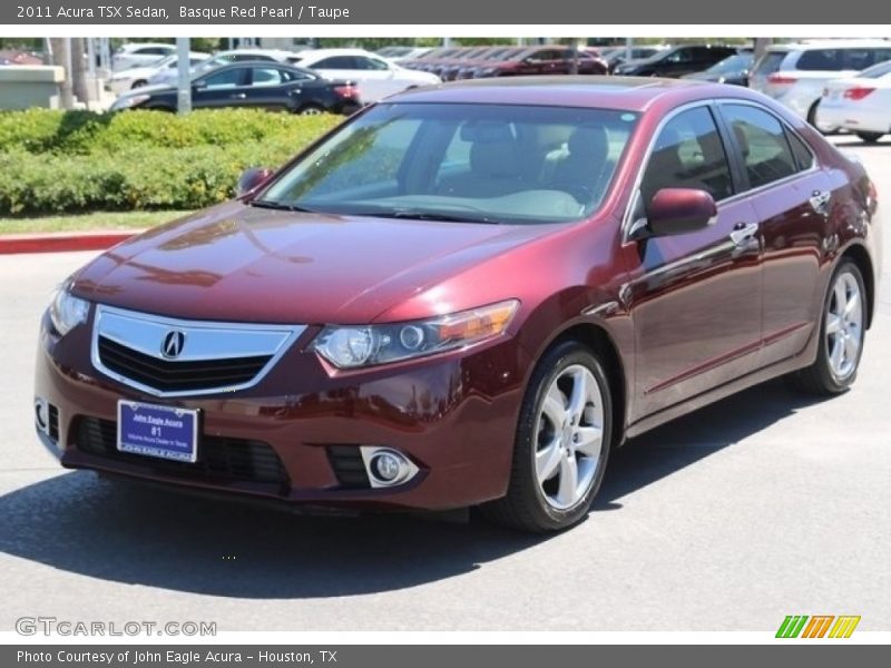 Basque Red Pearl / Taupe 2011 Acura TSX Sedan