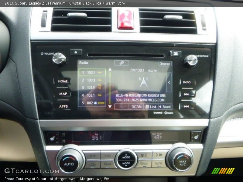 Crystal Black Silica / Warm Ivory 2016 Subaru Legacy 2.5i Premium