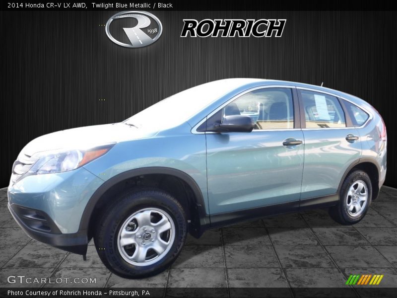 Twilight Blue Metallic / Black 2014 Honda CR-V LX AWD