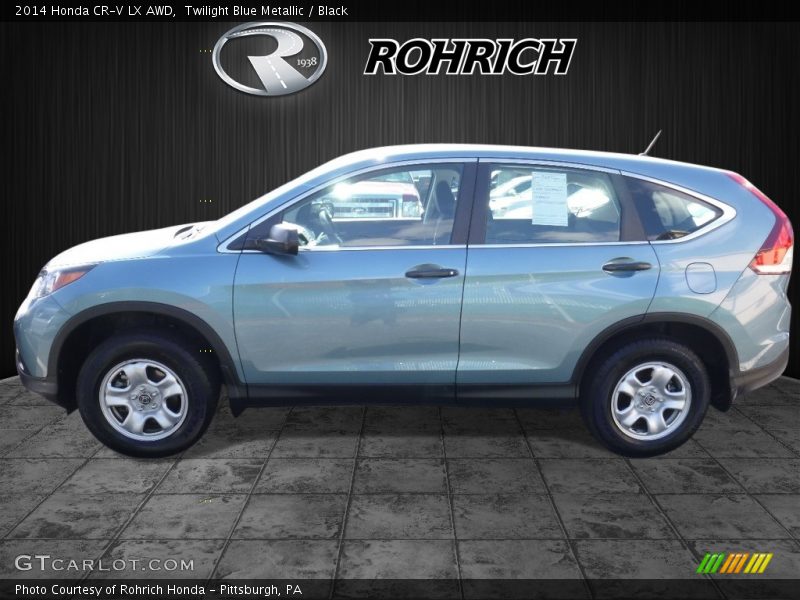Twilight Blue Metallic / Black 2014 Honda CR-V LX AWD