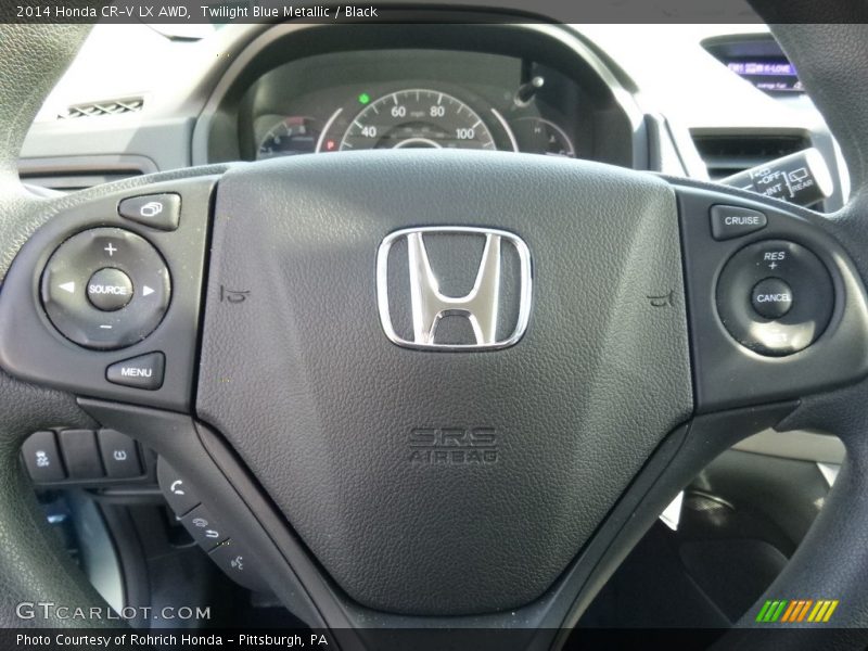 Twilight Blue Metallic / Black 2014 Honda CR-V LX AWD