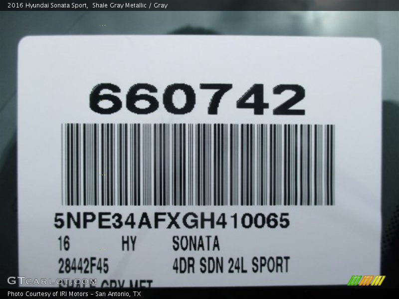 Shale Gray Metallic / Gray 2016 Hyundai Sonata Sport