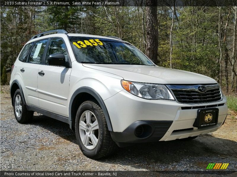 Satin White Pearl / Platinum 2010 Subaru Forester 2.5 X Premium