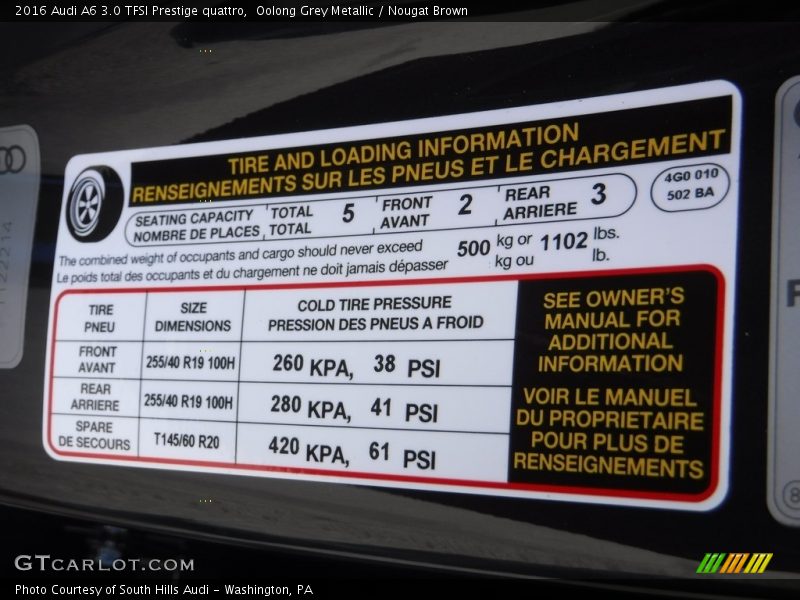 Oolong Grey Metallic / Nougat Brown 2016 Audi A6 3.0 TFSI Prestige quattro