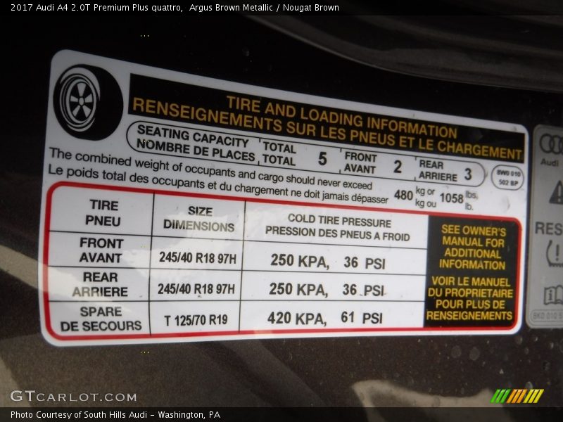 Argus Brown Metallic / Nougat Brown 2017 Audi A4 2.0T Premium Plus quattro