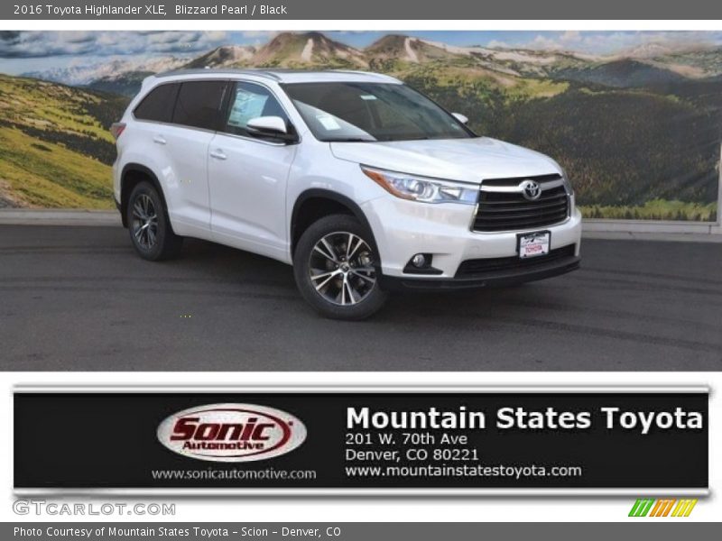 Blizzard Pearl / Black 2016 Toyota Highlander XLE