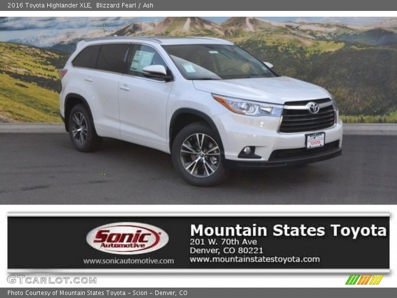 Blizzard Pearl / Ash 2016 Toyota Highlander XLE