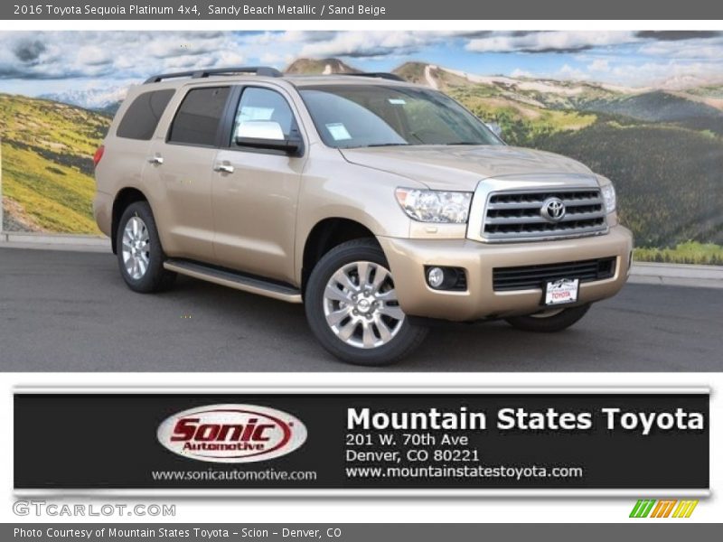 Sandy Beach Metallic / Sand Beige 2016 Toyota Sequoia Platinum 4x4