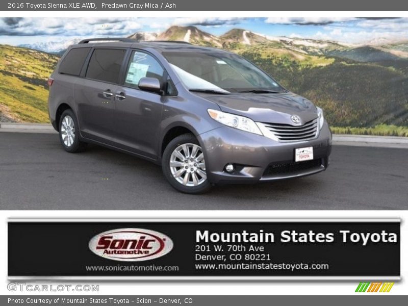 Predawn Gray Mica / Ash 2016 Toyota Sienna XLE AWD