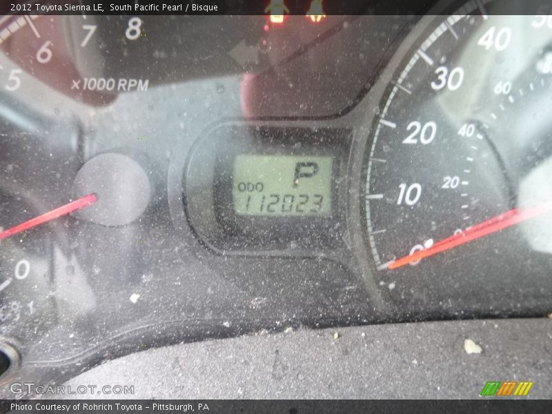 South Pacific Pearl / Bisque 2012 Toyota Sienna LE