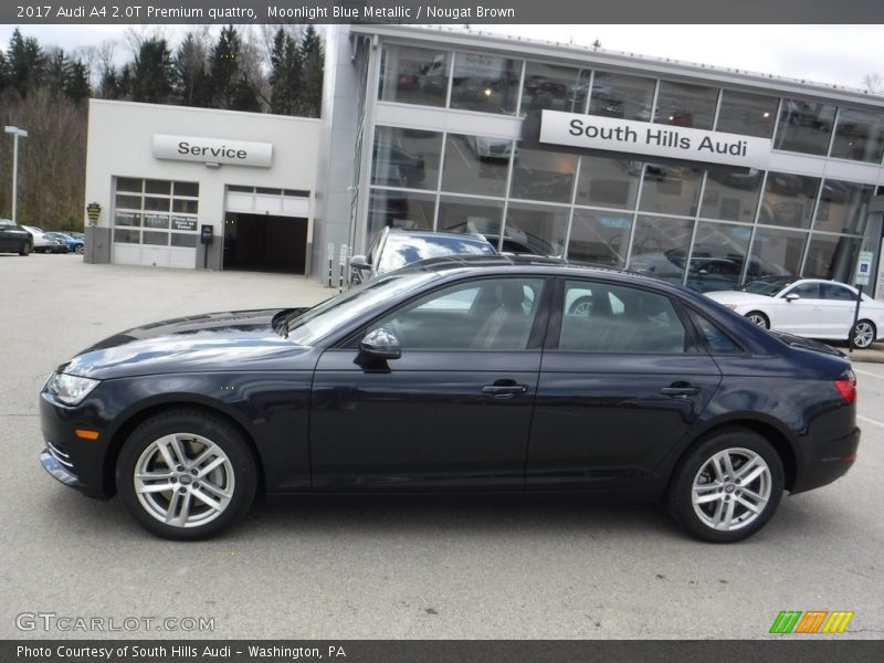 Moonlight Blue Metallic / Nougat Brown 2017 Audi A4 2.0T Premium quattro