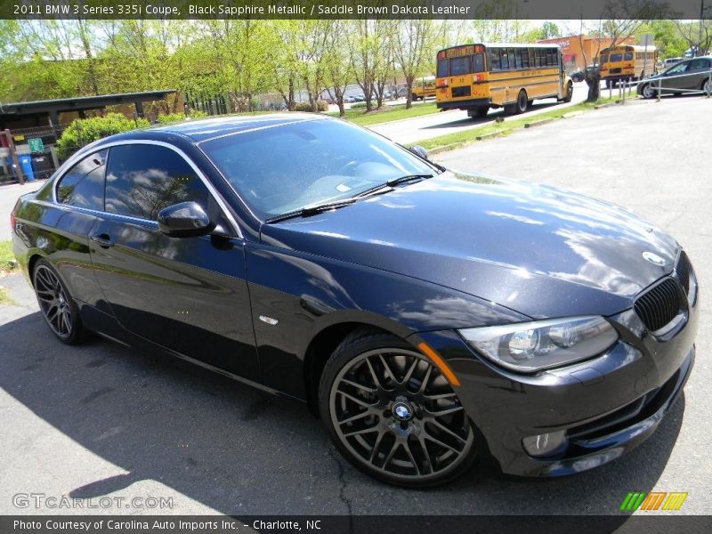 Black Sapphire Metallic / Saddle Brown Dakota Leather 2011 BMW 3 Series 335i Coupe