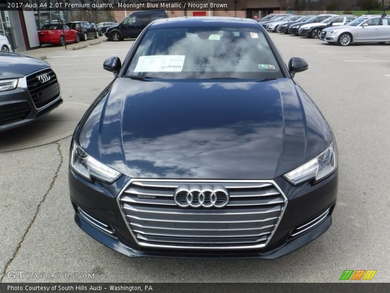 Moonlight Blue Metallic / Nougat Brown 2017 Audi A4 2.0T Premium quattro