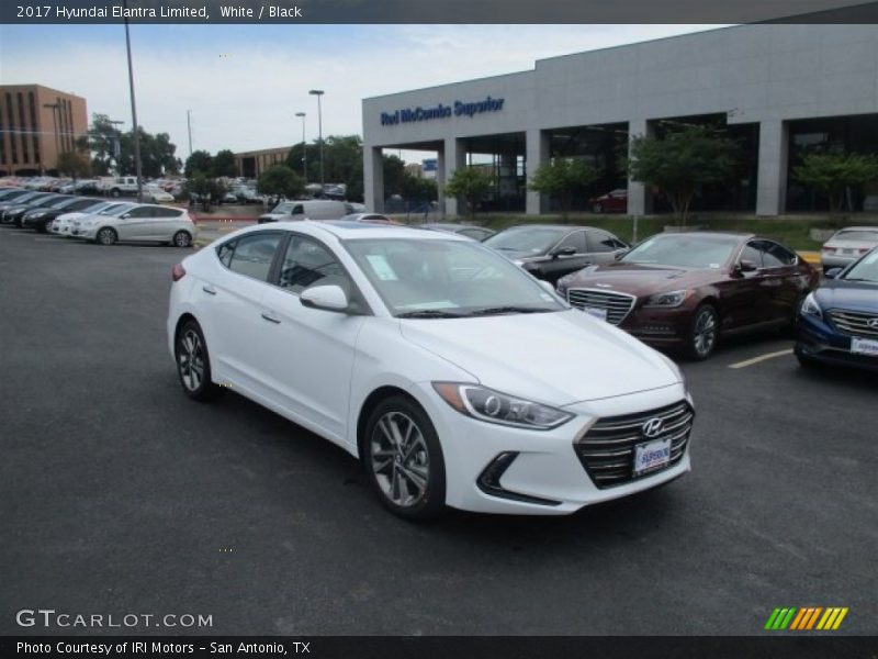 White / Black 2017 Hyundai Elantra Limited