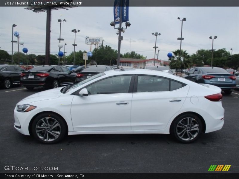 White / Black 2017 Hyundai Elantra Limited