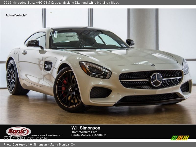 designo Diamond White Metallic / Black 2016 Mercedes-Benz AMG GT S Coupe