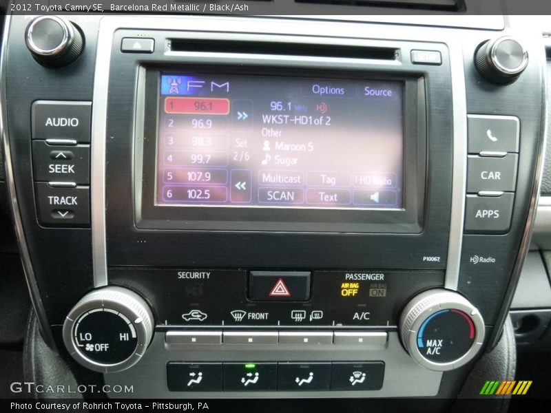 Barcelona Red Metallic / Black/Ash 2012 Toyota Camry SE