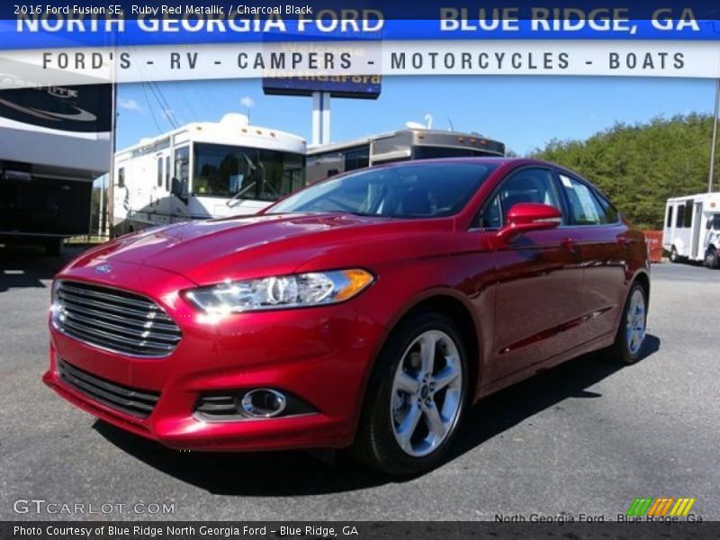 Ruby Red Metallic / Charcoal Black 2016 Ford Fusion SE