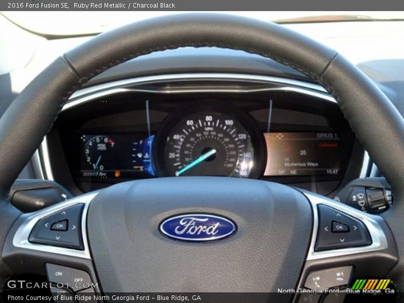 Ruby Red Metallic / Charcoal Black 2016 Ford Fusion SE