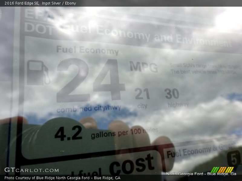 Ingot Silver / Ebony 2016 Ford Edge SE