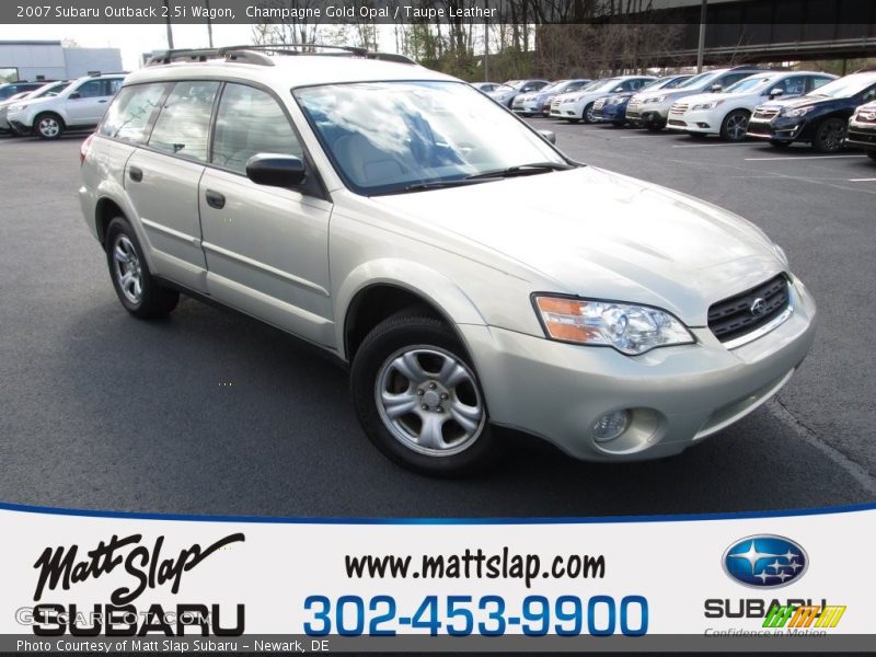 Champagne Gold Opal / Taupe Leather 2007 Subaru Outback 2.5i Wagon