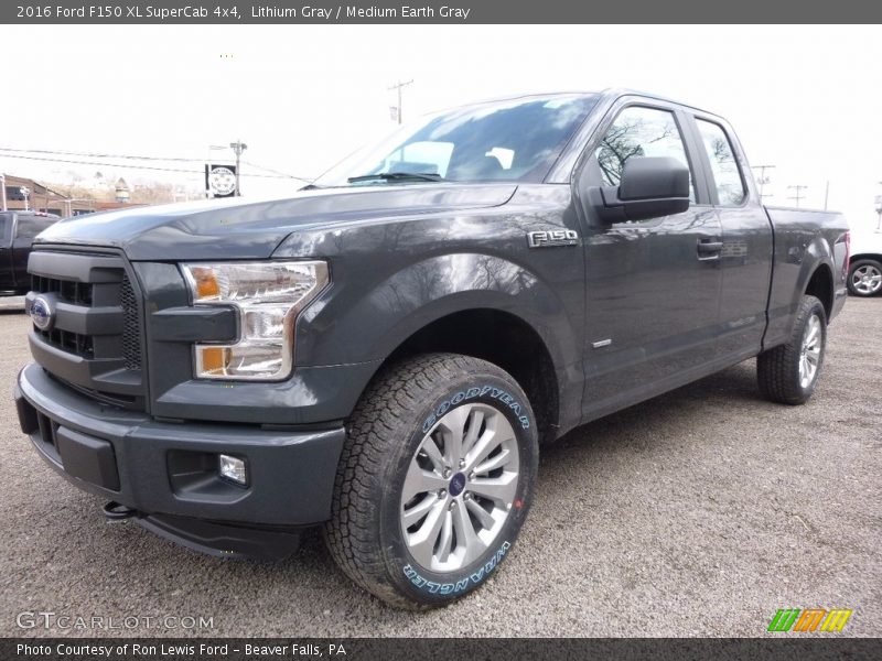 Lithium Gray / Medium Earth Gray 2016 Ford F150 XL SuperCab 4x4