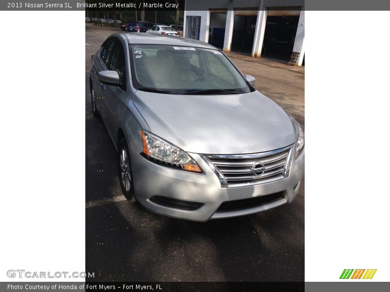 Brilliant Silver Metallic / Marble Gray 2013 Nissan Sentra SL