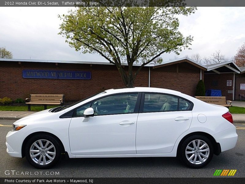 Taffeta White / Beige 2012 Honda Civic EX-L Sedan