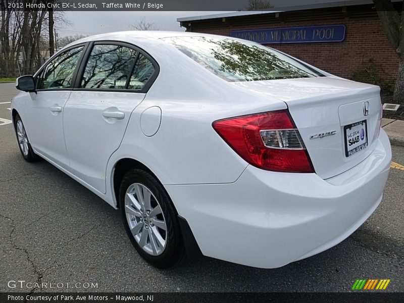 Taffeta White / Beige 2012 Honda Civic EX-L Sedan