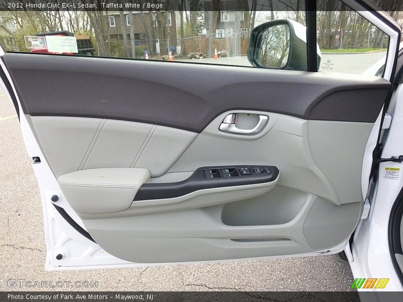 Taffeta White / Beige 2012 Honda Civic EX-L Sedan