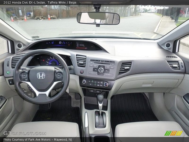 Taffeta White / Beige 2012 Honda Civic EX-L Sedan