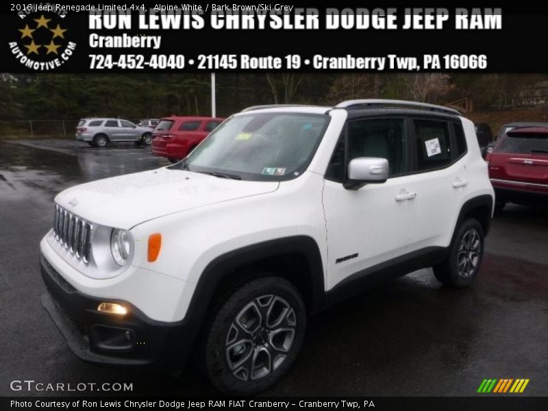 Alpine White / Bark Brown/Ski Grey 2016 Jeep Renegade Limited 4x4