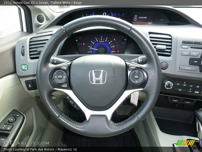 Taffeta White / Beige 2012 Honda Civic EX-L Sedan