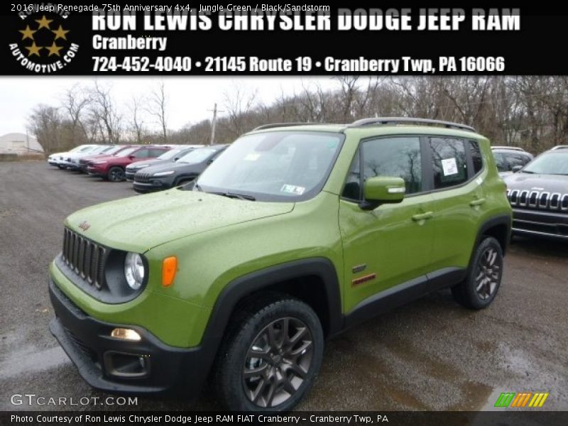 Jungle Green / Black/Sandstorm 2016 Jeep Renegade 75th Anniversary 4x4