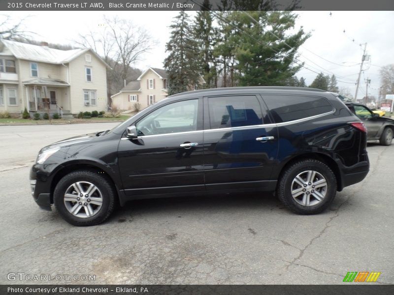 Black Granite Metallic / Ebony 2015 Chevrolet Traverse LT AWD