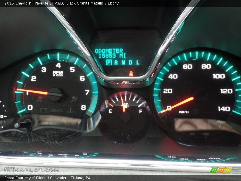 Black Granite Metallic / Ebony 2015 Chevrolet Traverse LT AWD