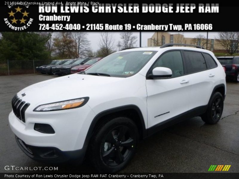 Bright White / Black 2016 Jeep Cherokee Limited 4x4