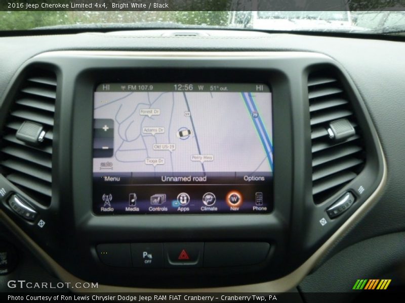 Bright White / Black 2016 Jeep Cherokee Limited 4x4