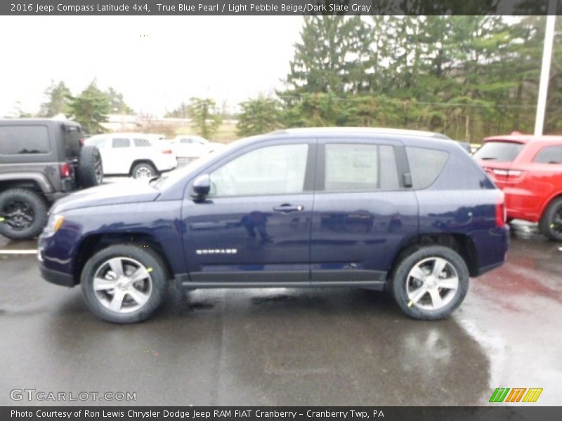 True Blue Pearl / Light Pebble Beige/Dark Slate Gray 2016 Jeep Compass Latitude 4x4