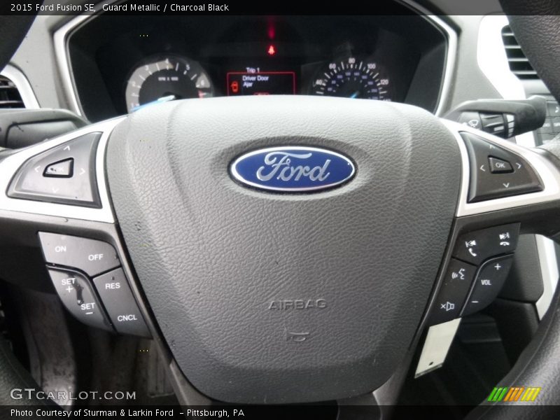 Guard Metallic / Charcoal Black 2015 Ford Fusion SE