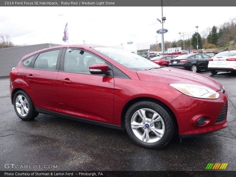 Ruby Red / Medium Light Stone 2014 Ford Focus SE Hatchback