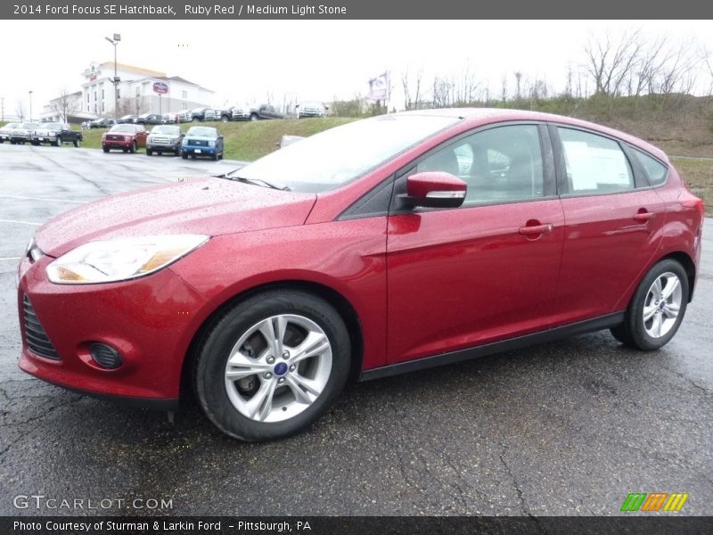 Ruby Red / Medium Light Stone 2014 Ford Focus SE Hatchback